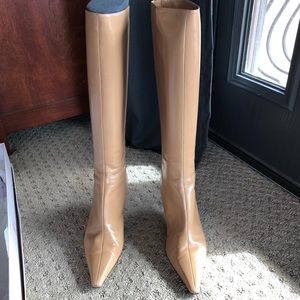 Size 9, Jimmy Choo knee boots 2.5” heel Camel